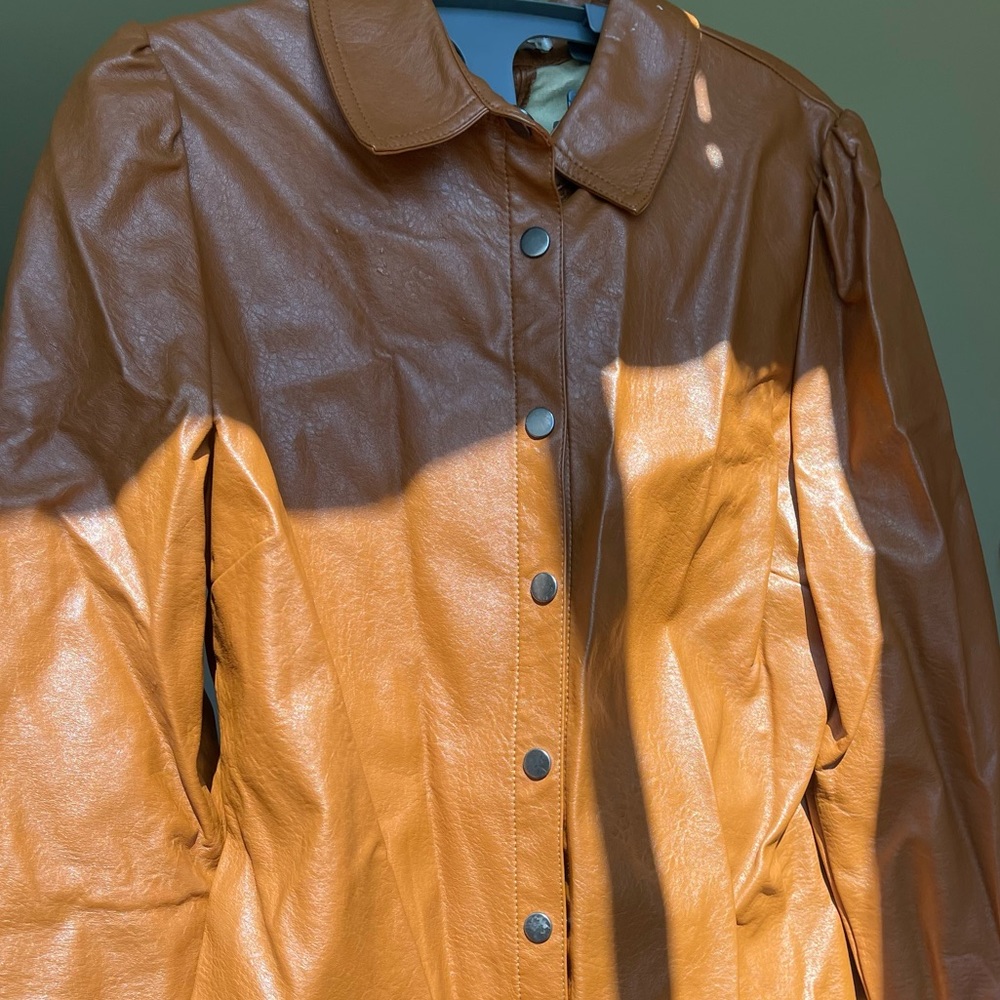 Haute monde faux leather jacket in brown xl - Picture 2 of 6